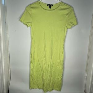 🔥 Light Green-Yellow Short Sleeve Dress